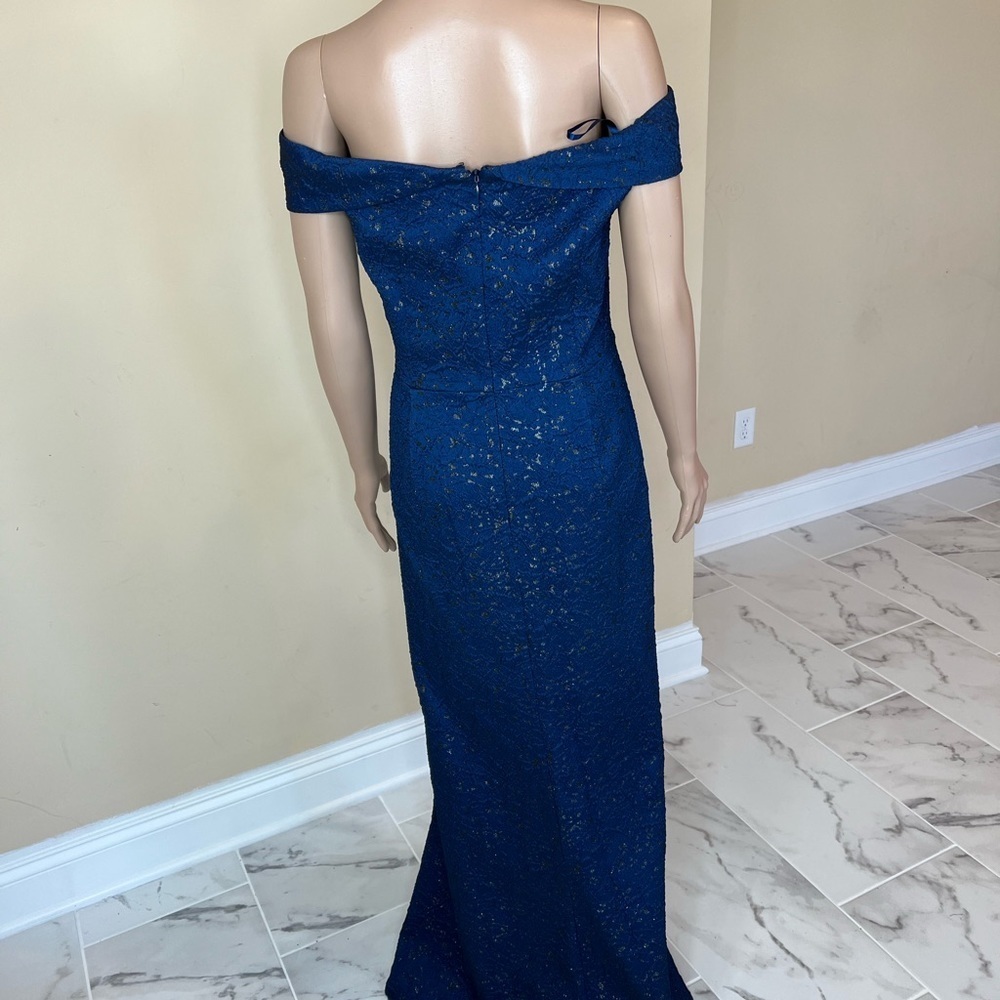Adrianna papell off the shoulder jacquard dress - Picture 7 of 10